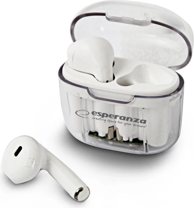 Dëgjuese Bluetooth Esperanza EH237W, TWS, të bardha